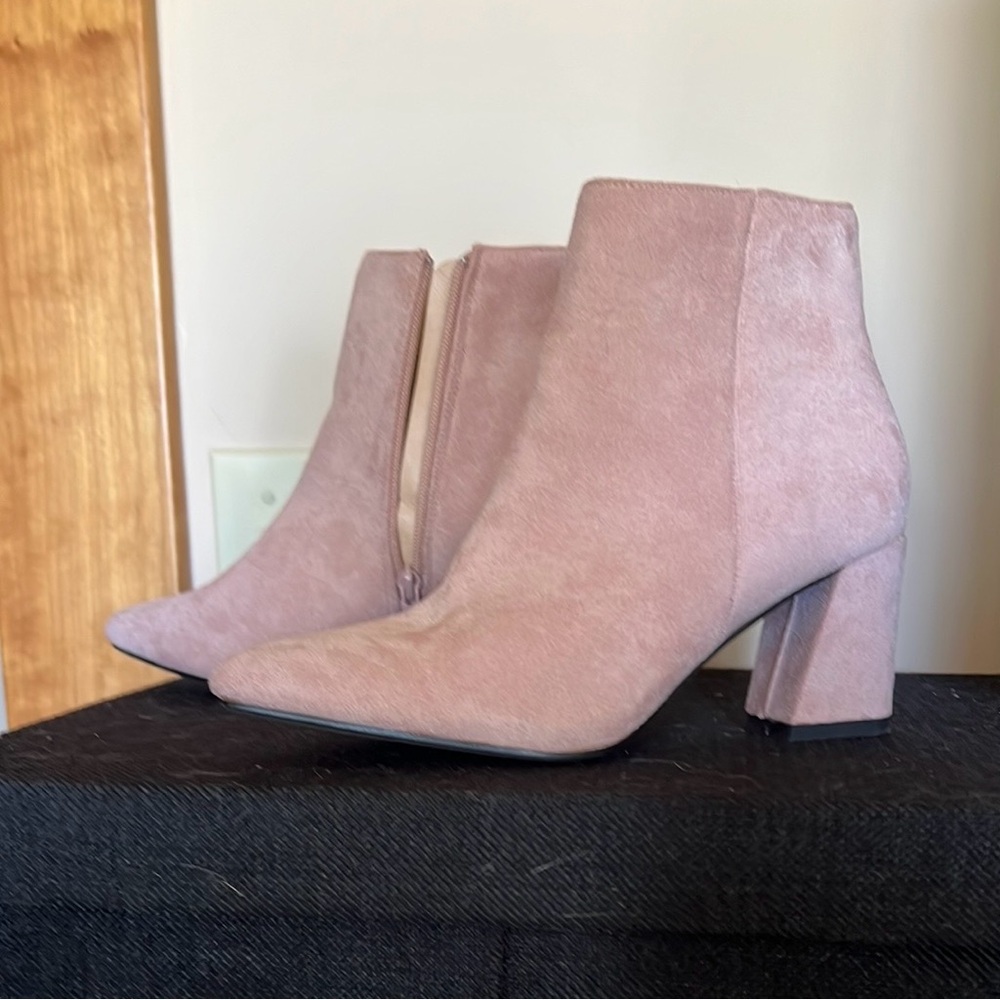 Allegra K Pink Heeled Boots with Sleek Design